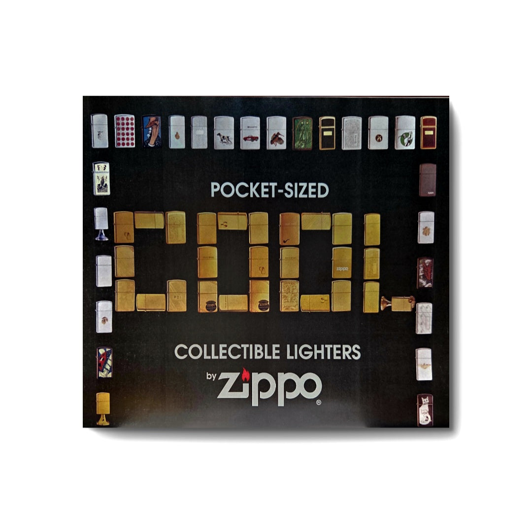 10x12 Vintage Framed promotional print featuring the "Pocket-Sized Cool Collectible Lighters by Zippo"
