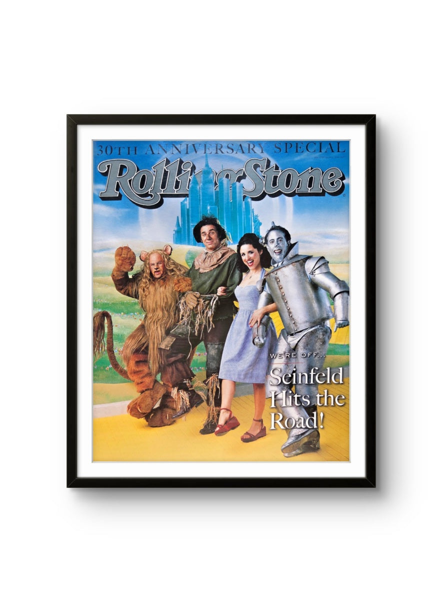 11x14 Framed Vintage Rolling Stone magazine featuring the cast of Seinfeld dressed as characters from The Wizard of Oz print