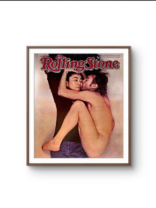 11x14 Framed Vintage iconic January 22, 1981 Rolling Stone magazine cover featuring John Lennon and Yoko Ono print